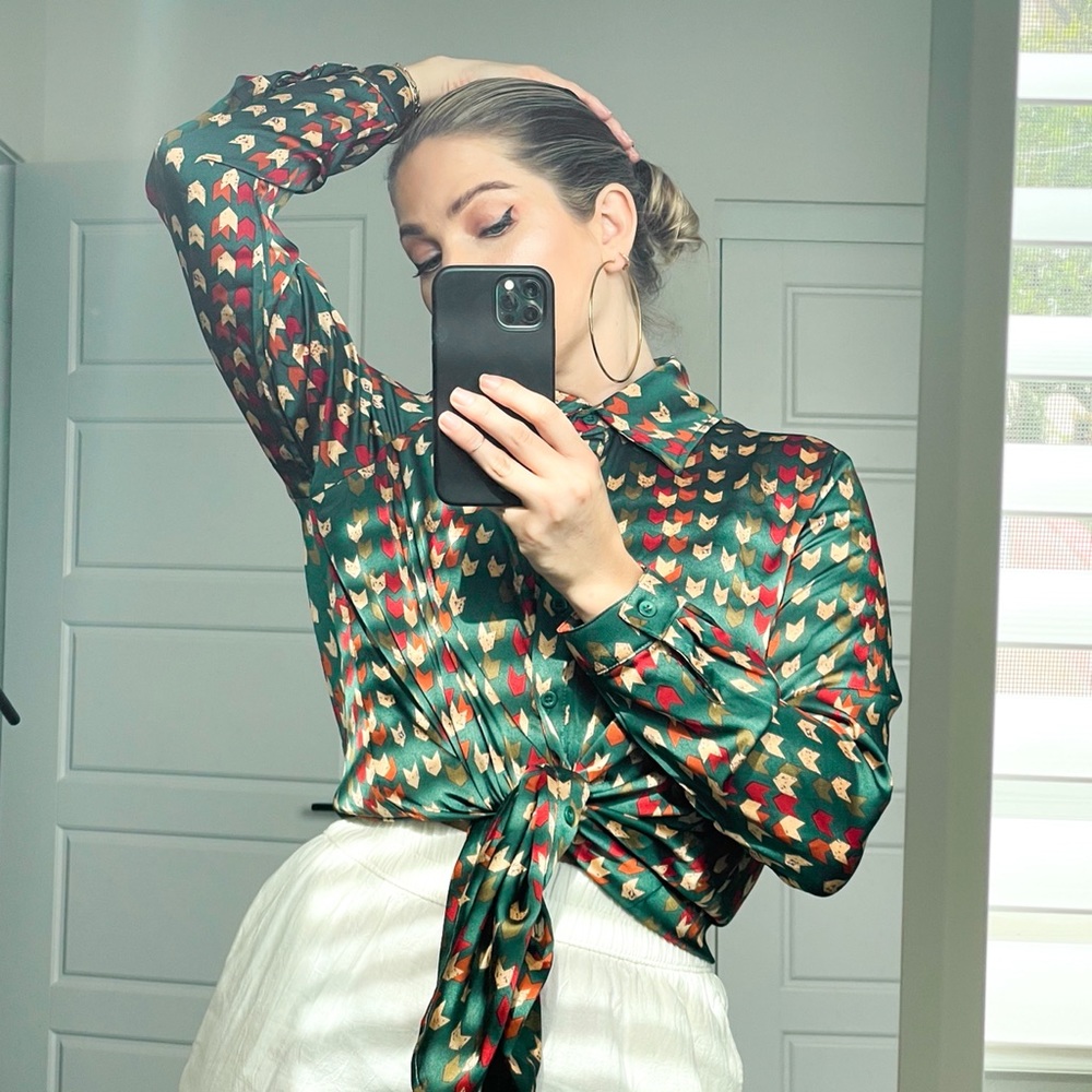 PLT Silky print shirt